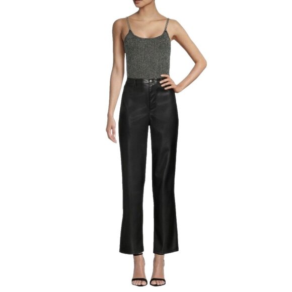 Chain Strap Tank Top Sweater Women Large 11-13 Black Silver Metallic Sleeveless - Picture 2 of 14